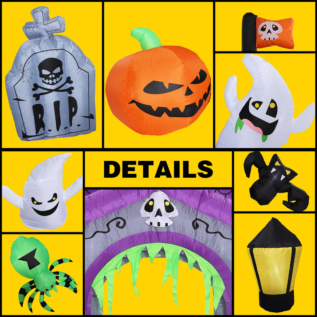 Giant 12.5 FT Halloween Inflatables Archway Outdoor Decorations R9957