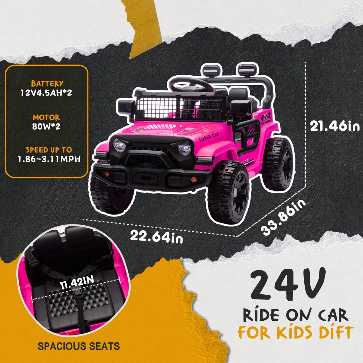 24V One Seat Ride On Toys with Remote Control E920572