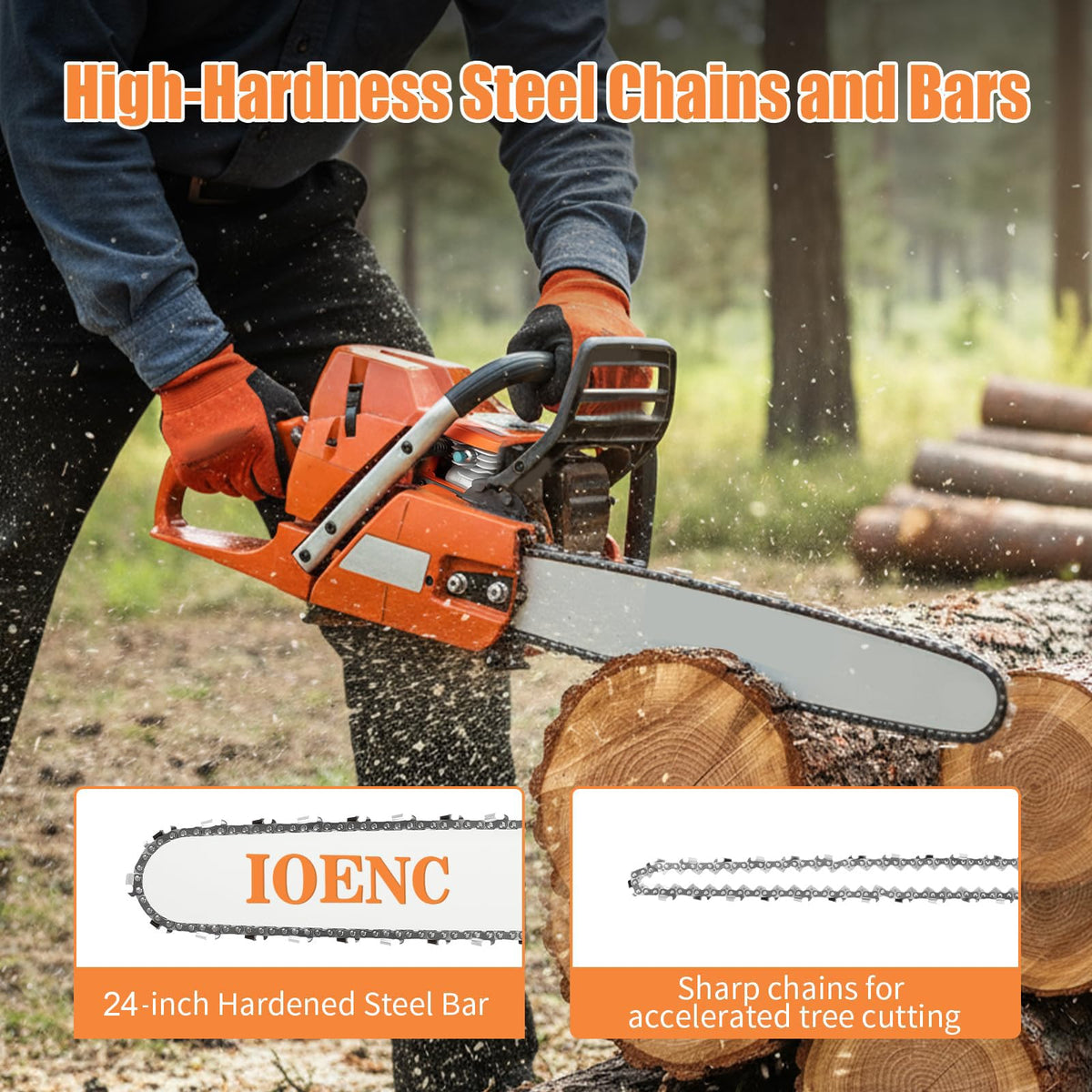 24" 72CC Gas Powered Chainsaw O287