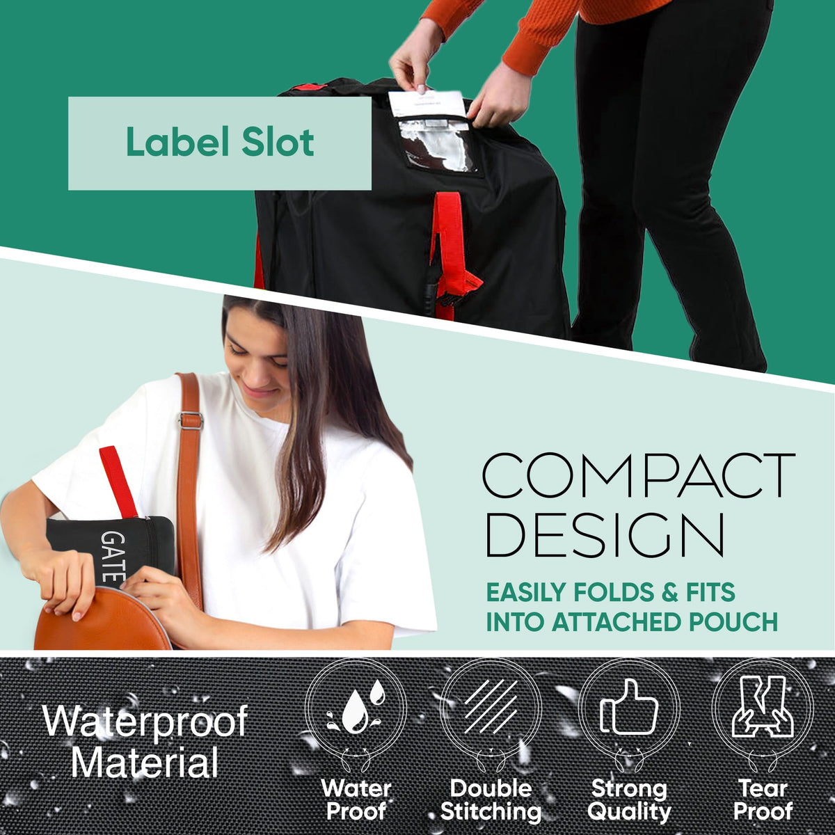 Car Seat Travel Bag with Backpack Straps Y330622