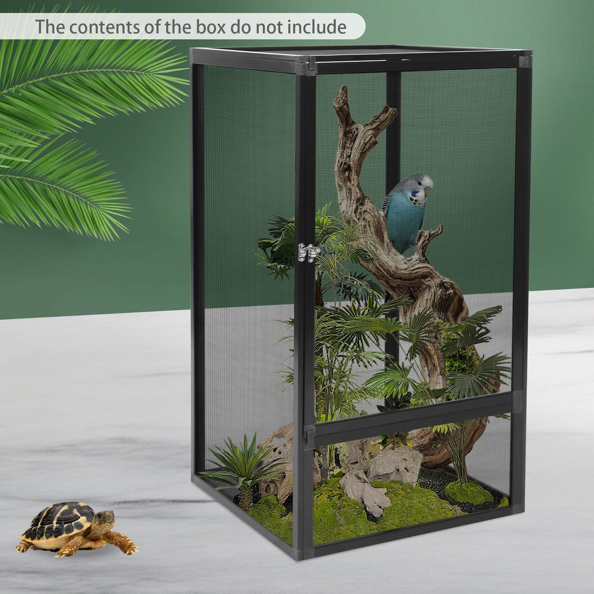 17.7x17.7x31.5 inch Aluminum Alloy Mesh Reptile Terrarium U71665