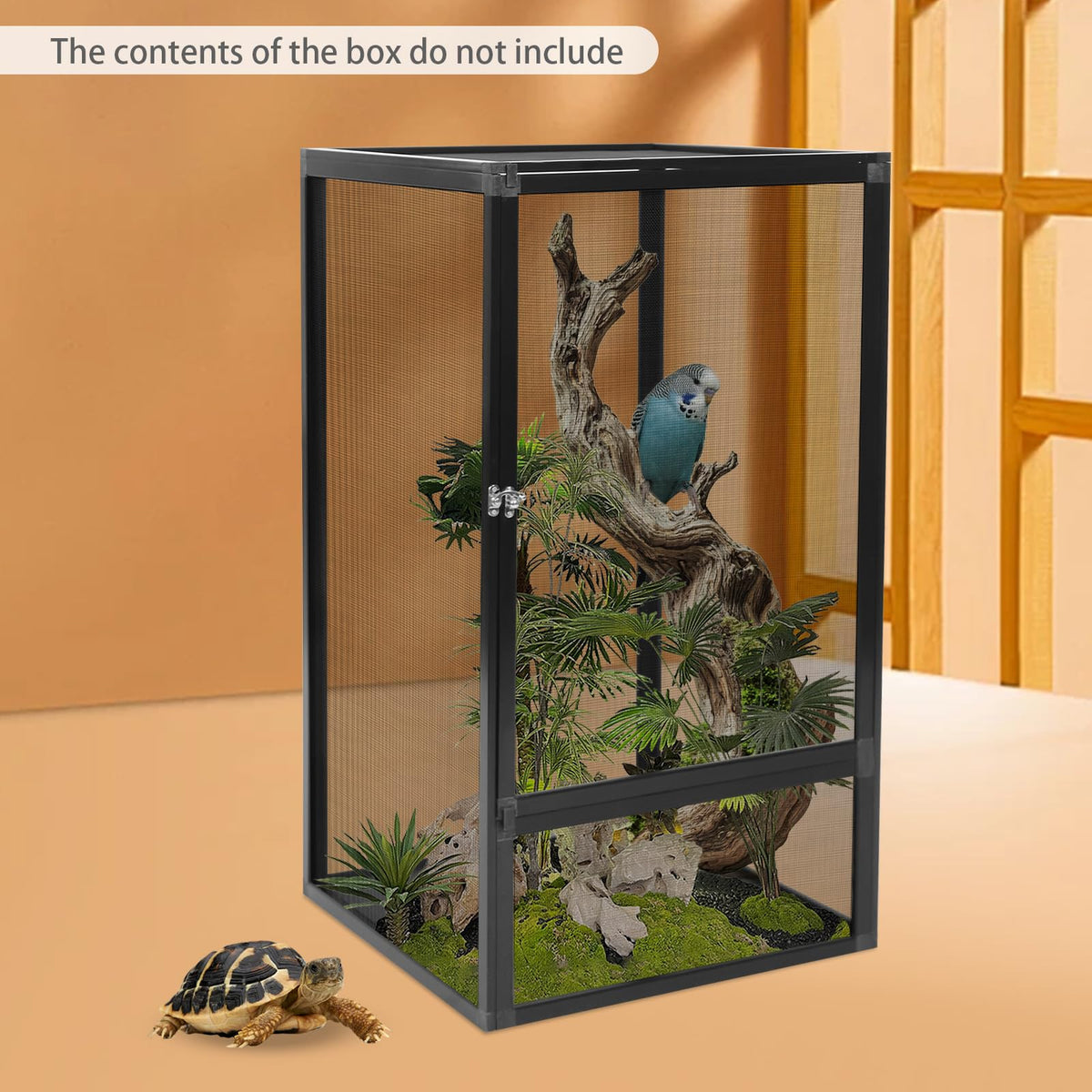17.7x17.7x31.5 inch Aluminum Alloy Mesh Reptile Terrarium U71665