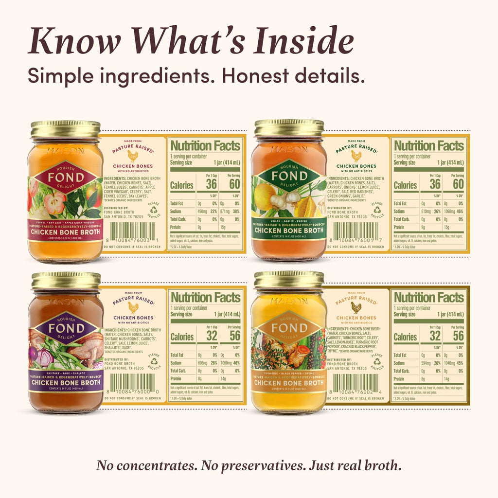 Chicken Bone Broth Variety Pack 4-Pack A939