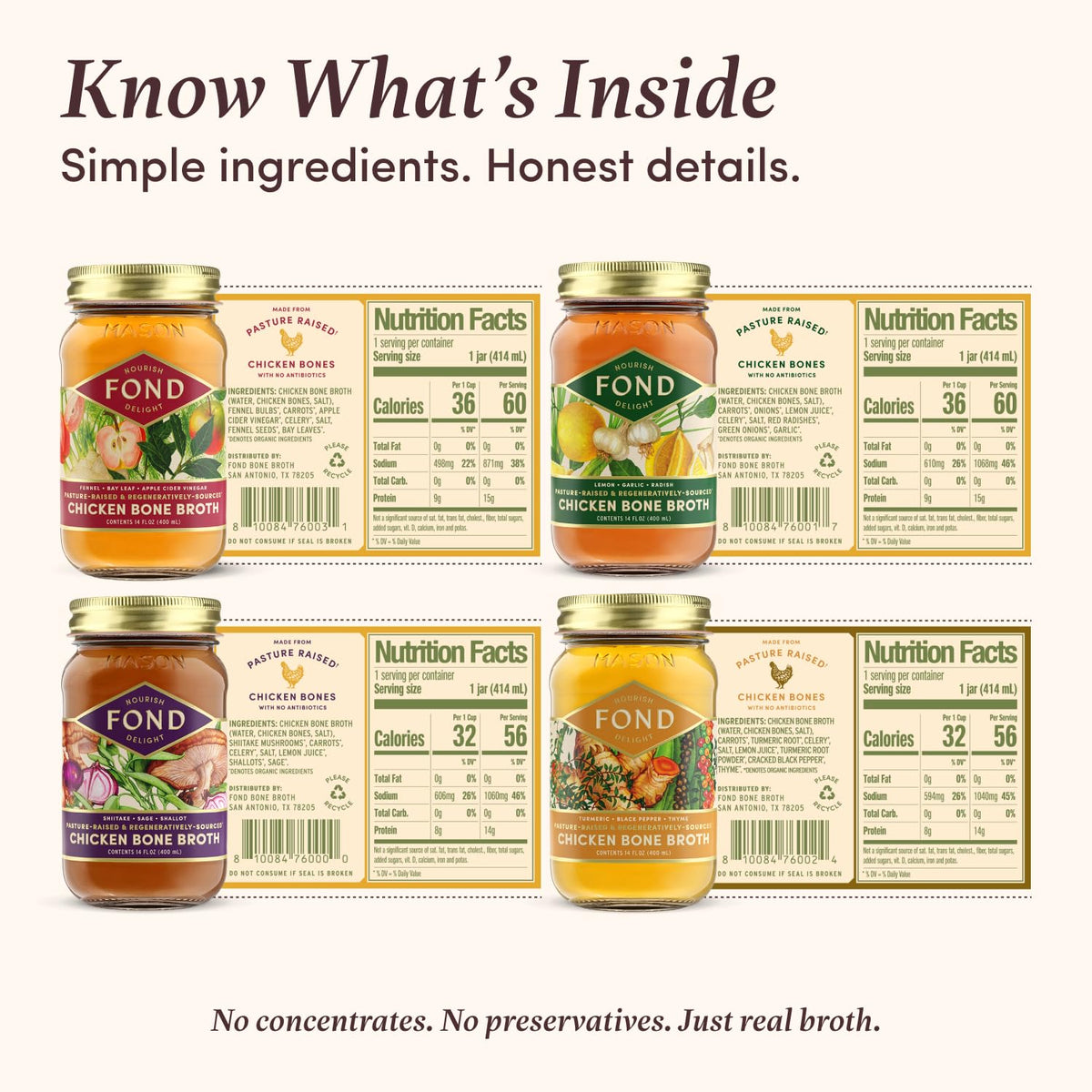Chicken Bone Broth Variety Pack 4-Pack A939