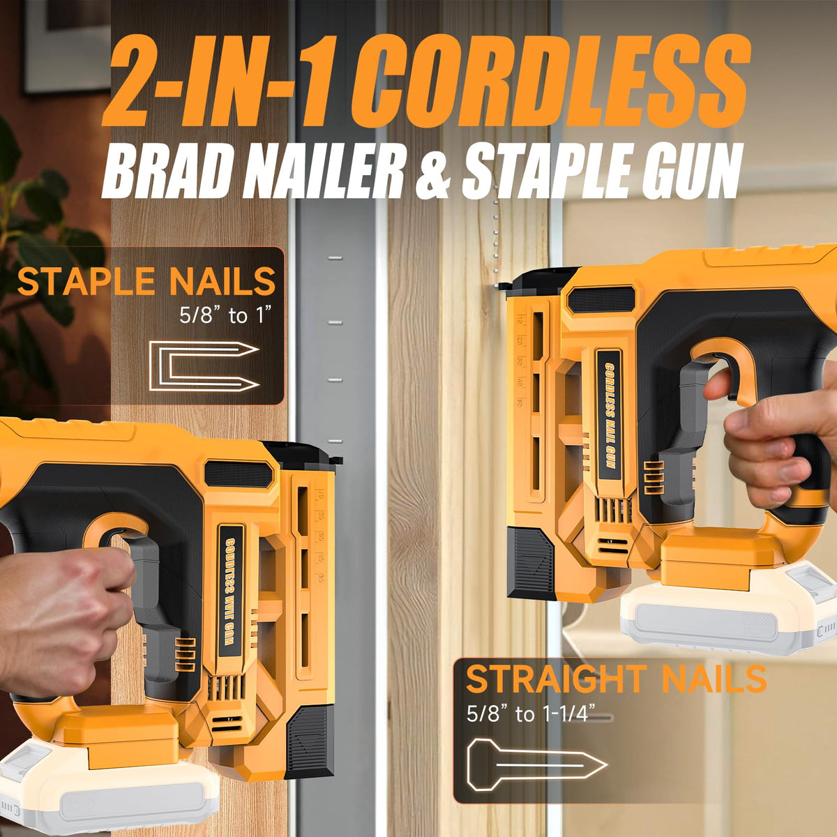 Cordless 2-in-1 18 Gauge Brad Nailer/Staple Gun V7960