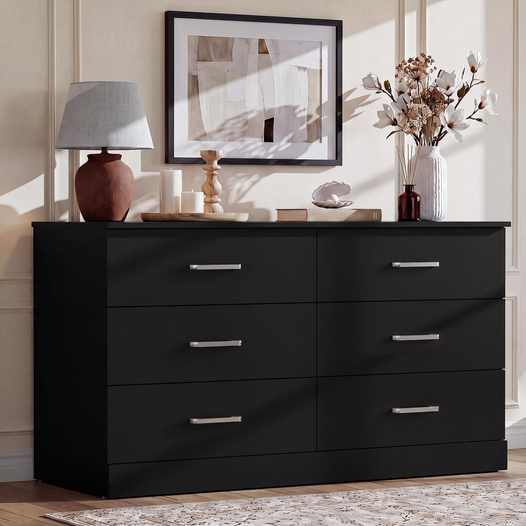 6 Drawer Dark Black Dresser T2980