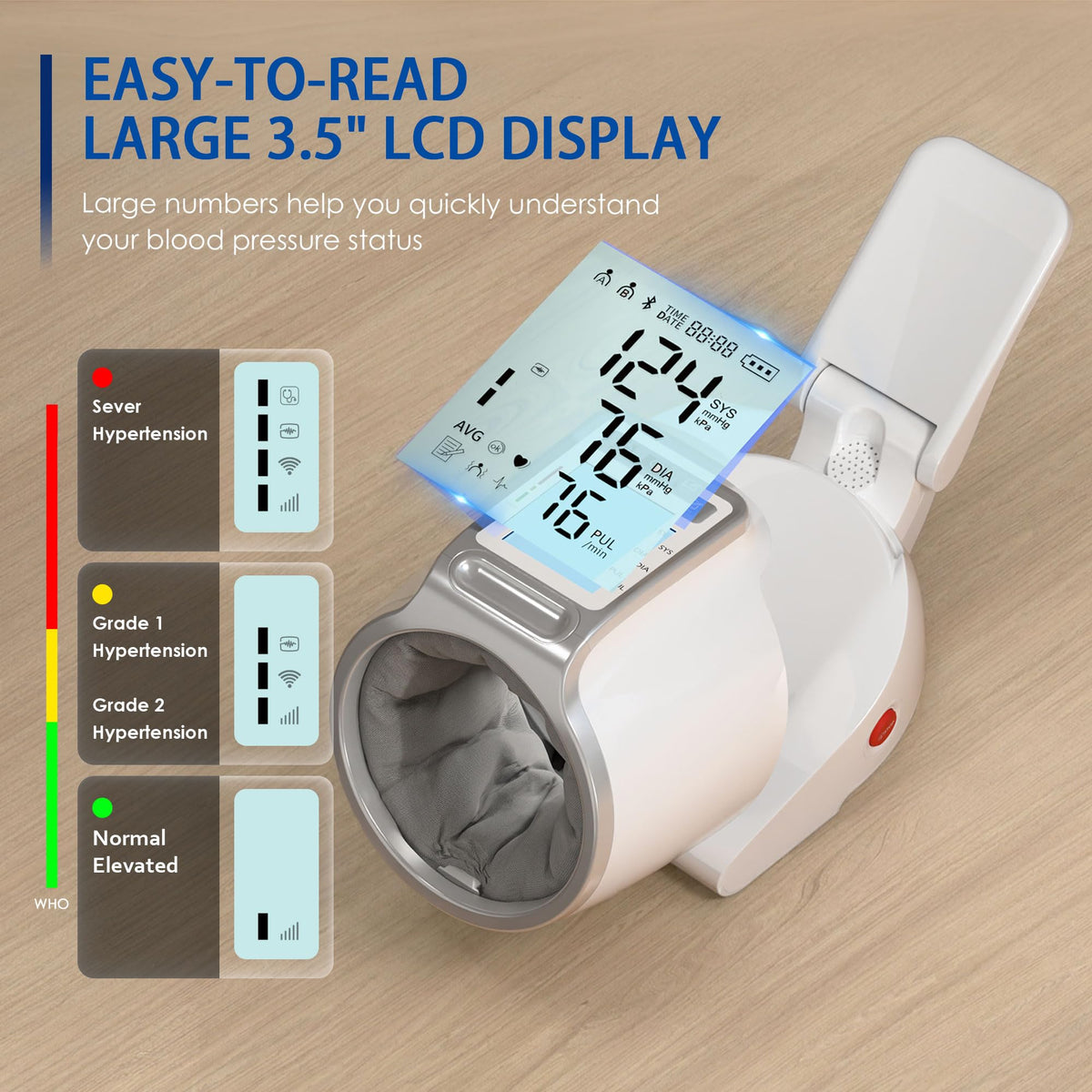 Upper Arm Blood Pressure Monitor with Barrel Cuff J738