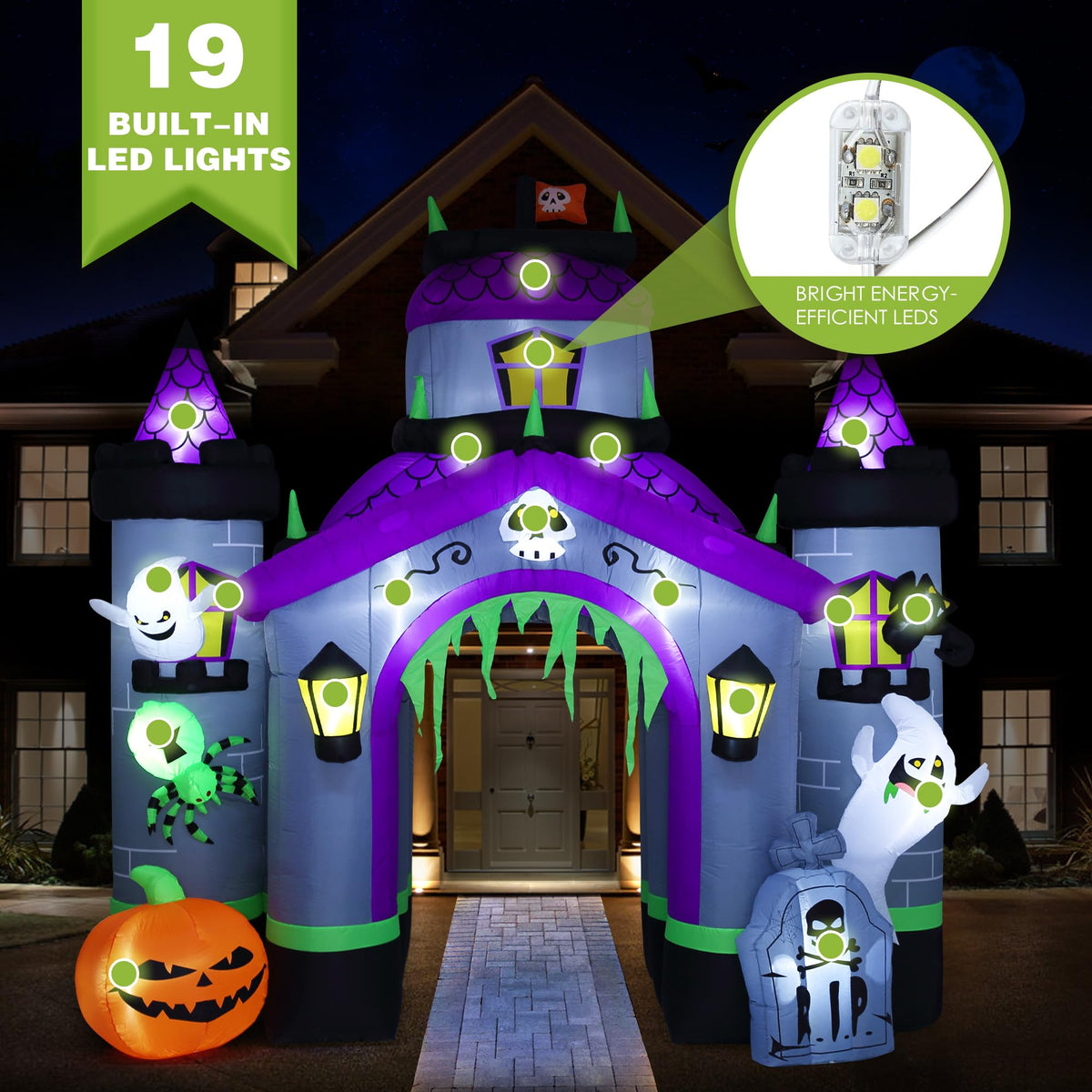 Giant 12.5 FT Halloween Inflatables Archway Outdoor Decorations R9957