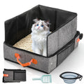 Portable Foldable Cat Litter Box with Lid & Scoop & Bowl G1734