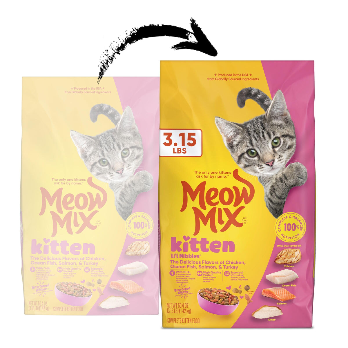 Dry Cat Food for Kittens, 4 Bags T861447