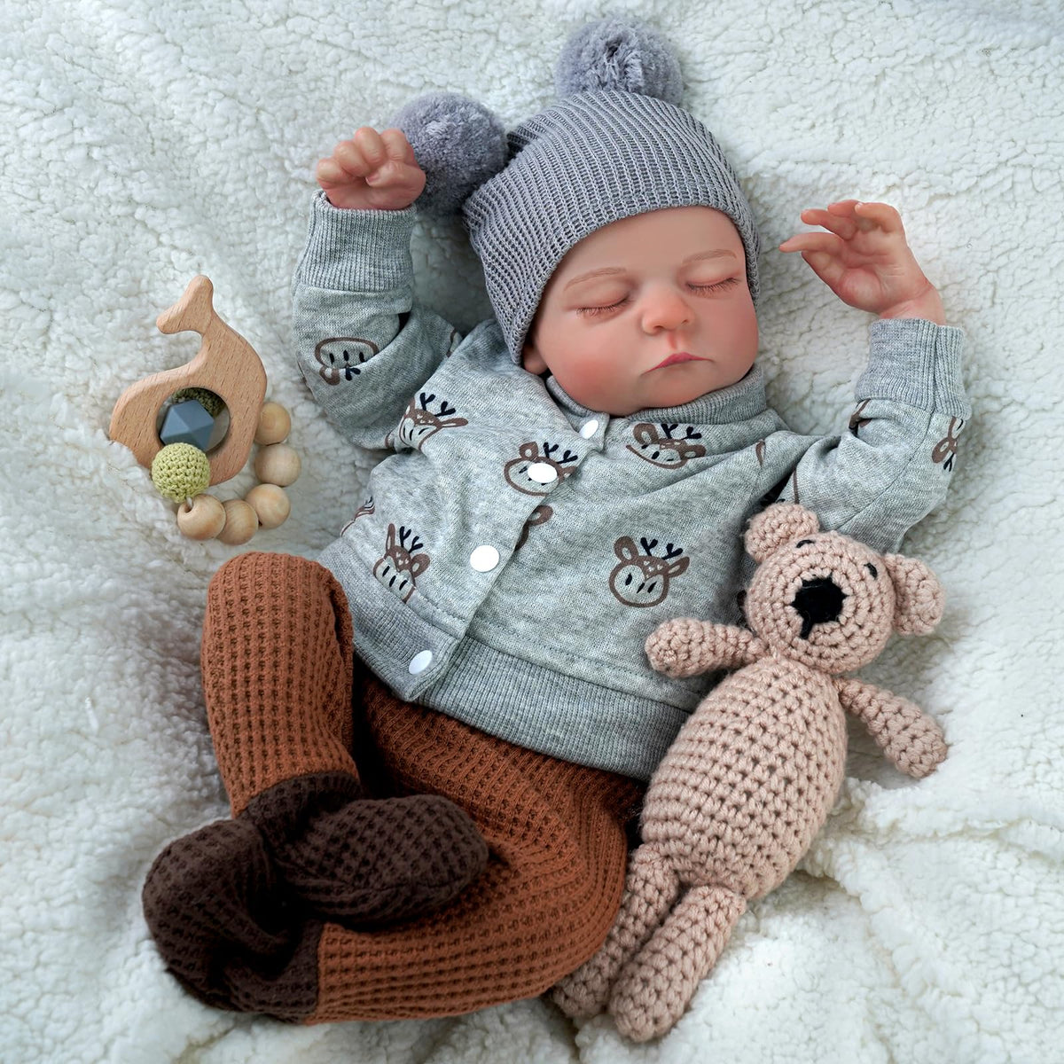 20 Inch Full Vinyl Closed-Eye Newborn Baby Doll Q95418