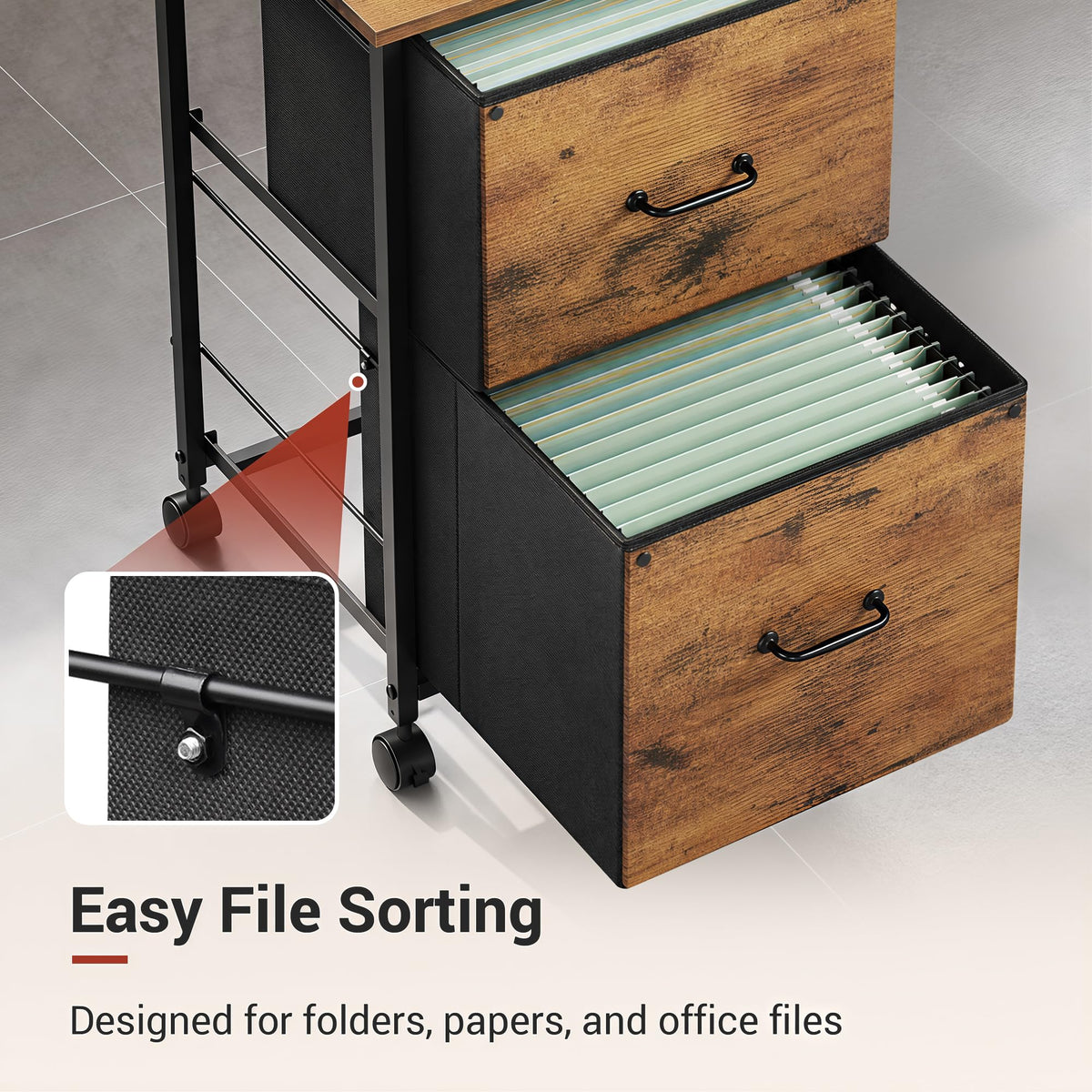 2 Drawer Mobile File Cabinet P734