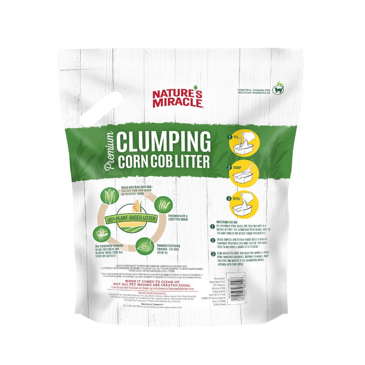 Clumping Corn Cob Cat Litter, 10 lbs N74192