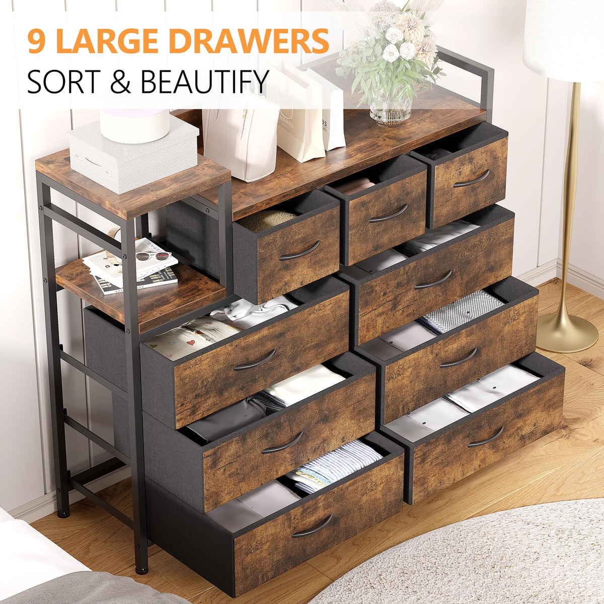 Vintage 9 Drawer TV Stand X303177
