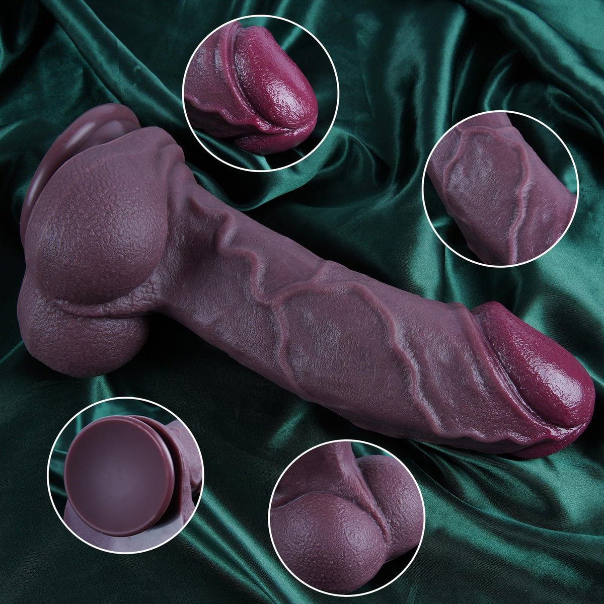 11.6" Black Silicone Suction Cup Dildo T987