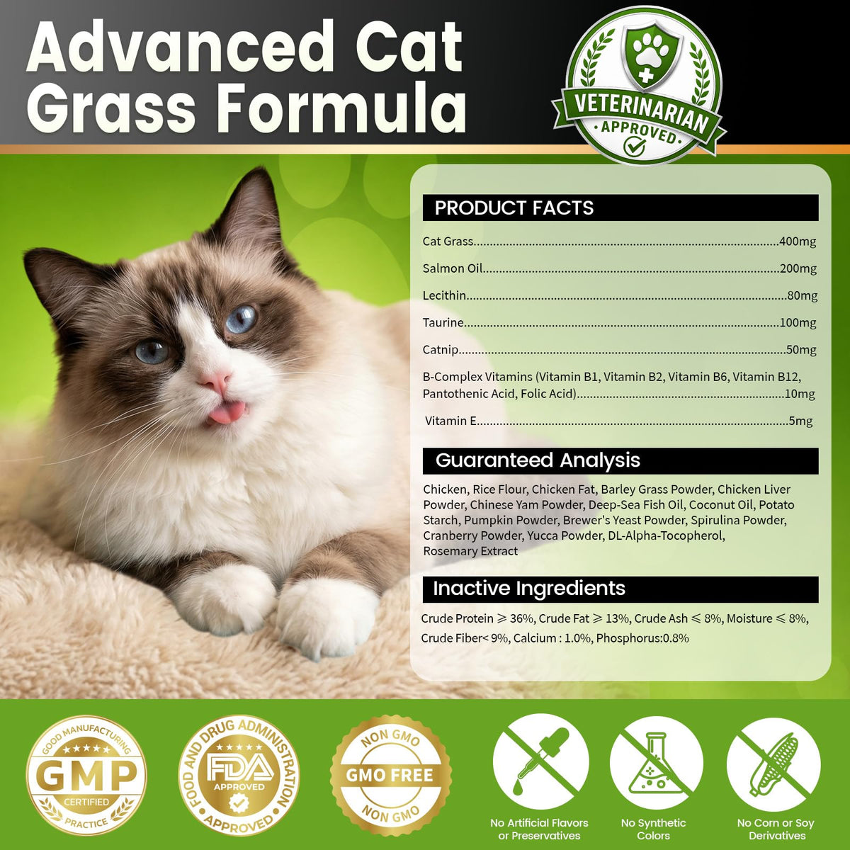 Cat Grass Treats Hairball Treatment for Cats I3173