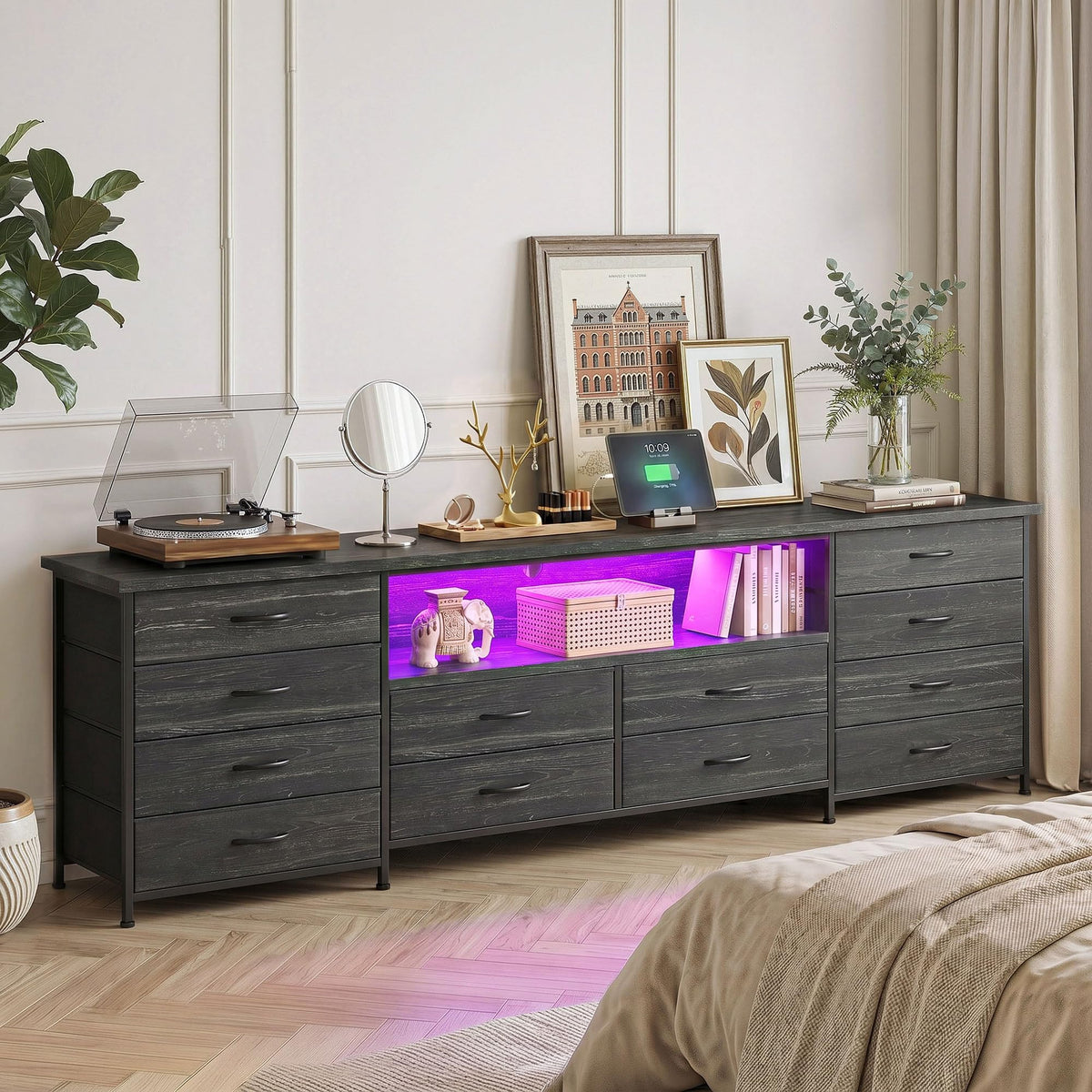Black 12 Drawer Dresser E15866