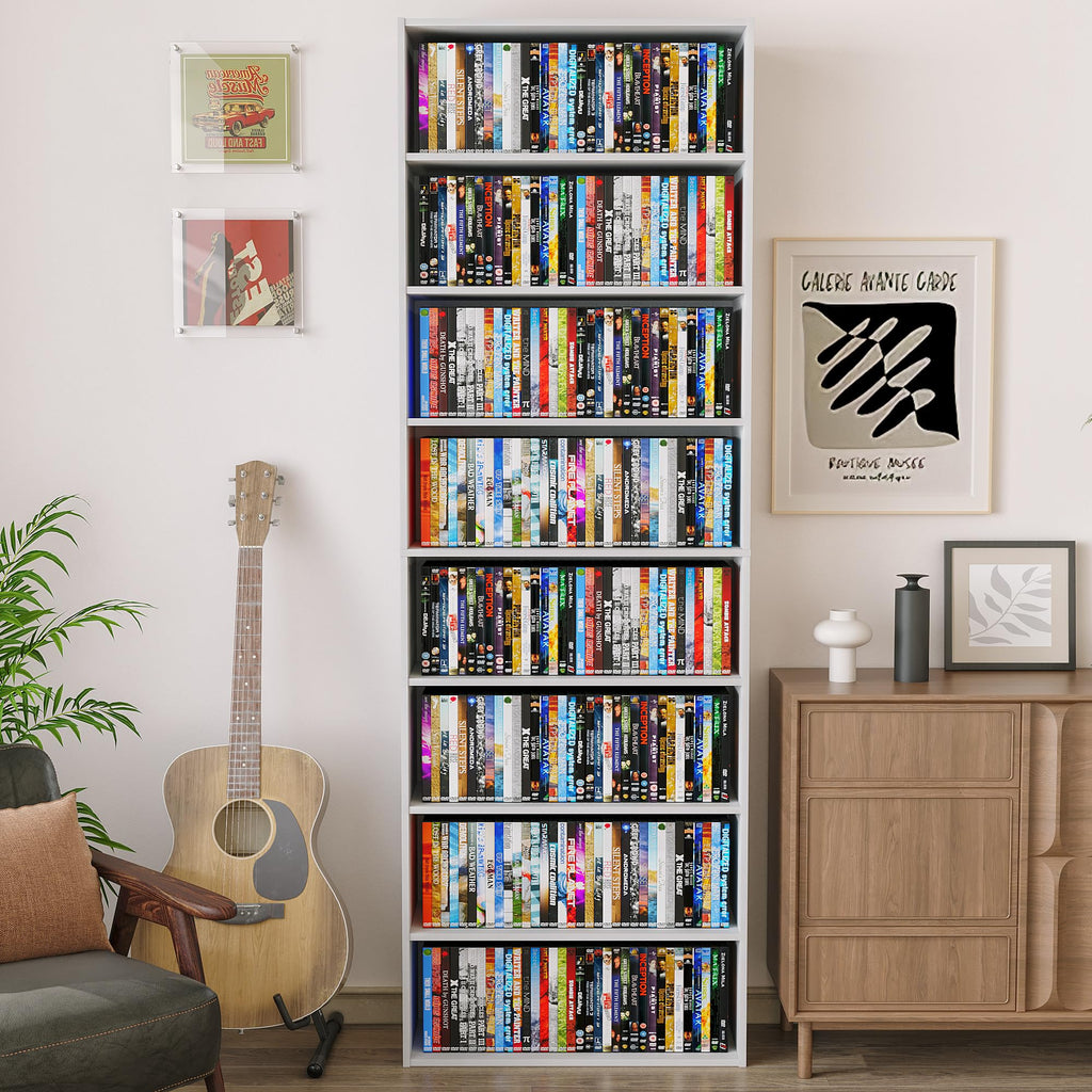 8 Tier White DVD Storage Shelf C654904