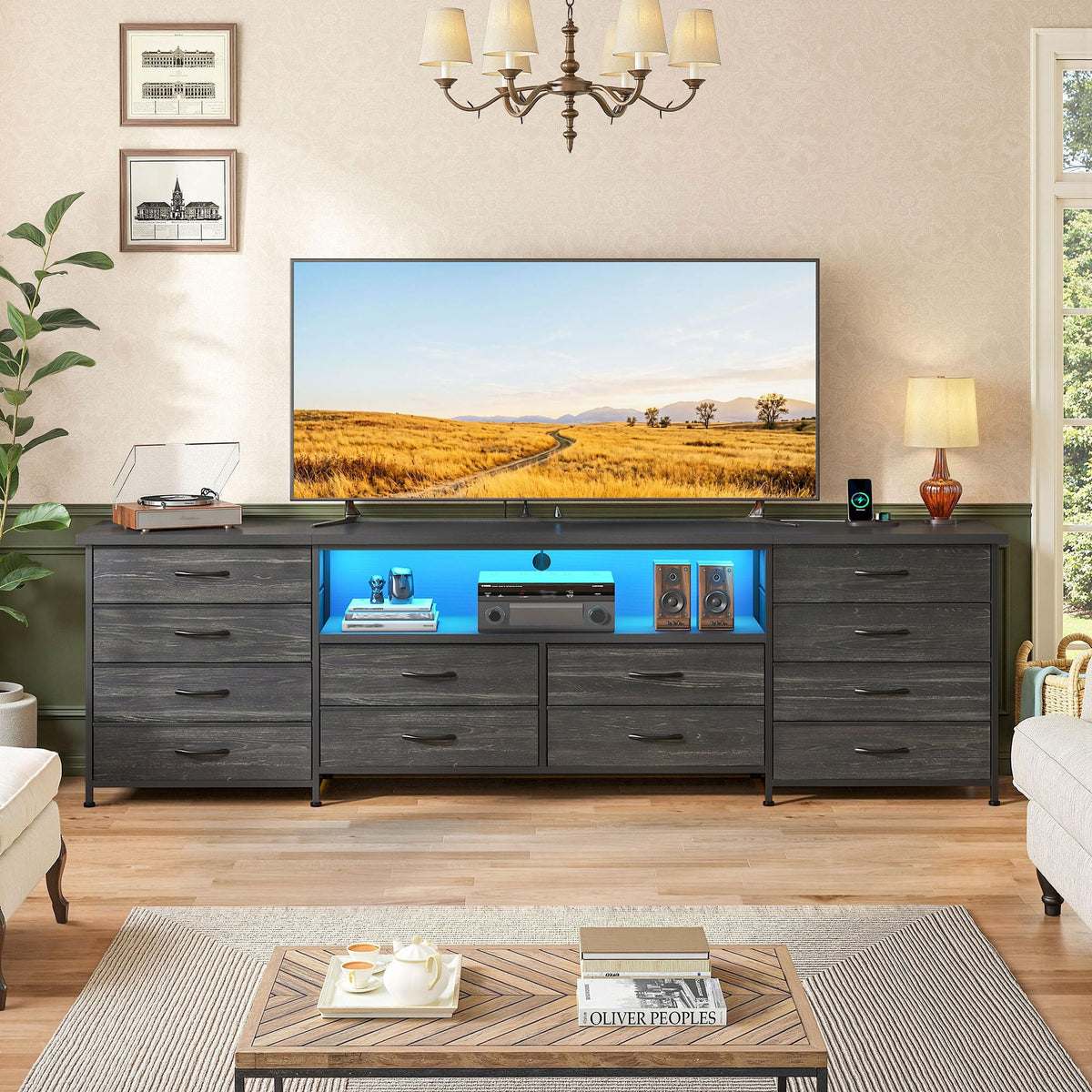 Black 12 Drawer Dresser E15866