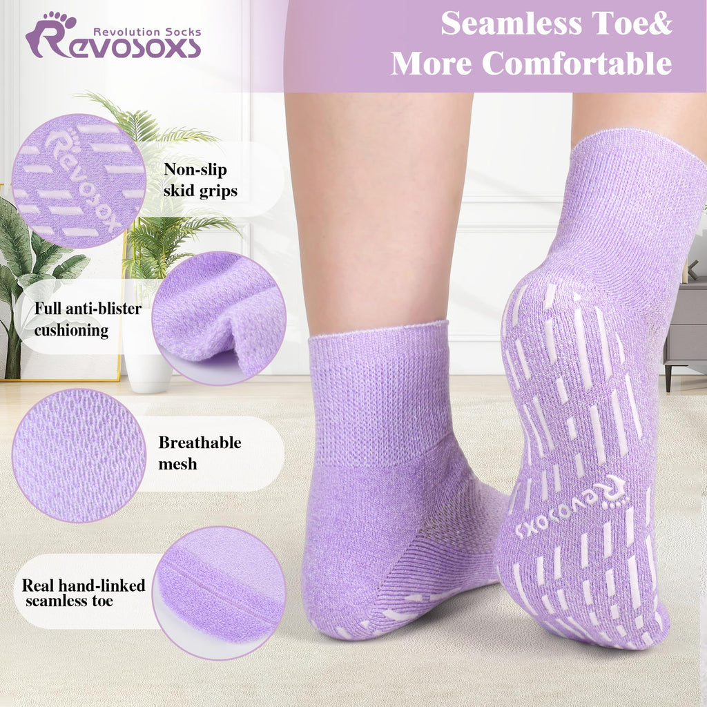 Non Slip Seamless Diabetic Ankle Socks 5 Pairs H97982