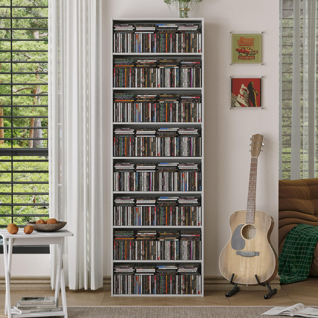 8 Tier White DVD Storage Shelf C654904