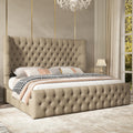 Cal King Bed Frame with Sleigh Headboard & Footboard X787