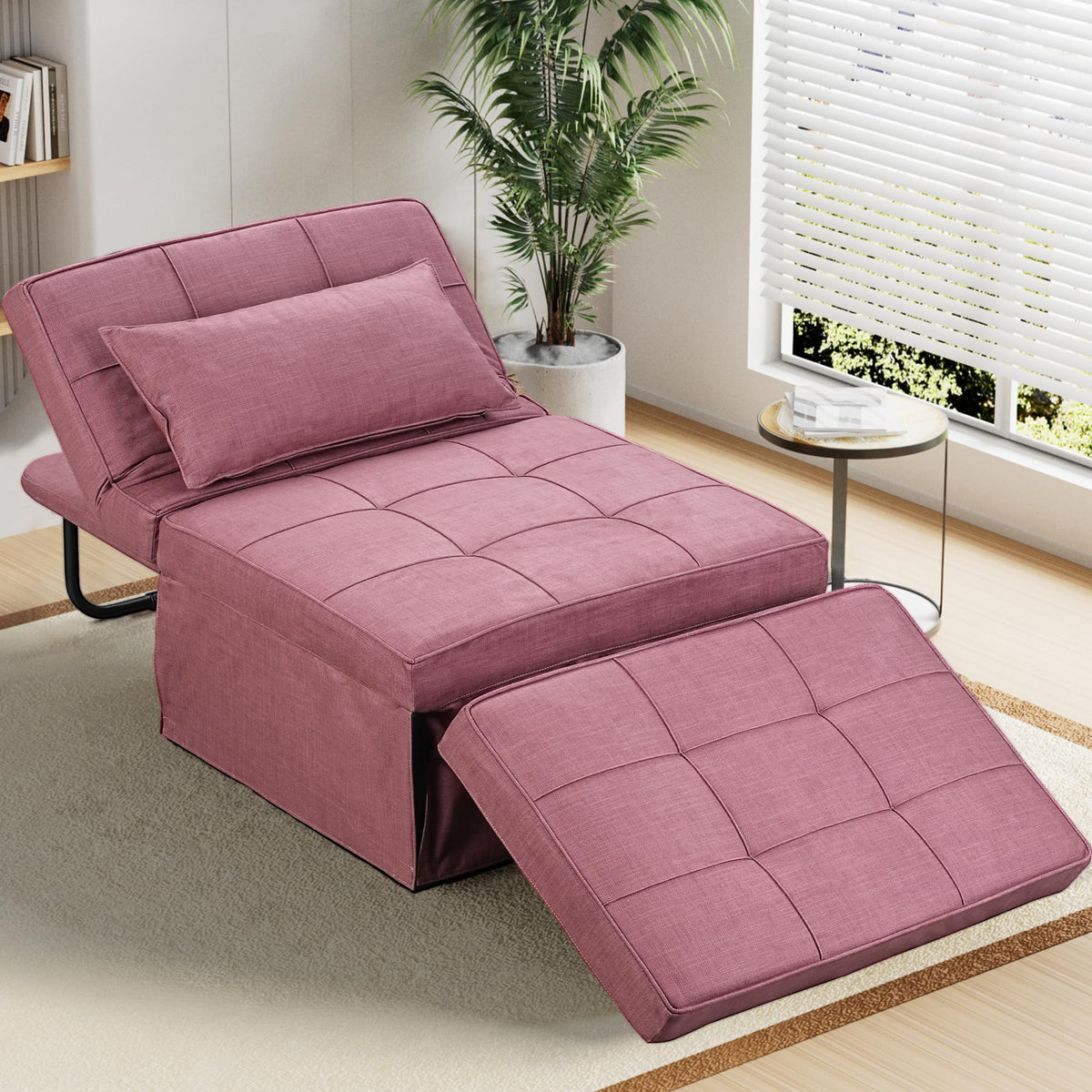 Pink Convertible Sofa Bed C8838