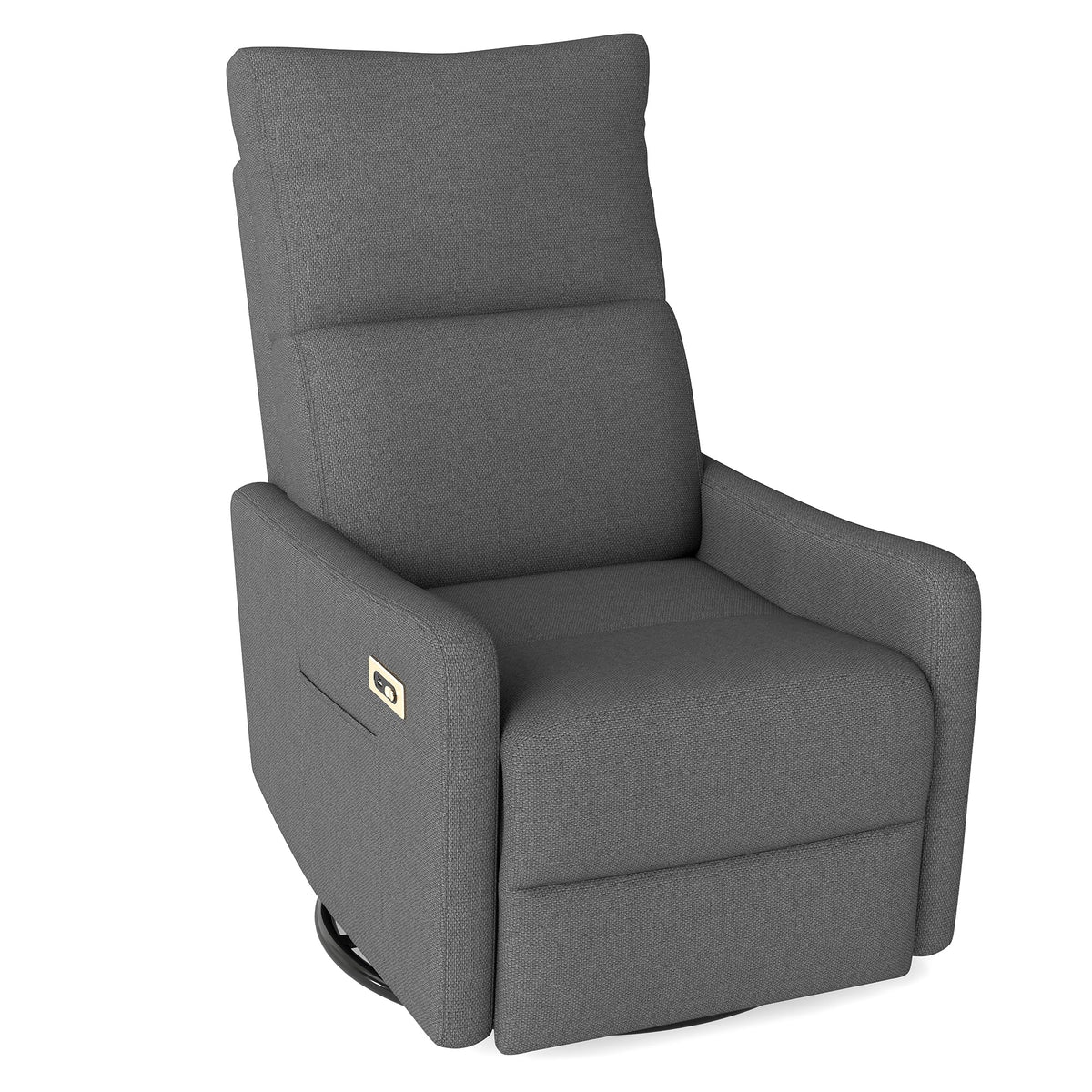 29" Electric Power Swivel Rocking Recliner Chair Dark Gray E61149