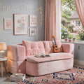 78.7" Pink Memory Foam Futon Sofa Bed D205703